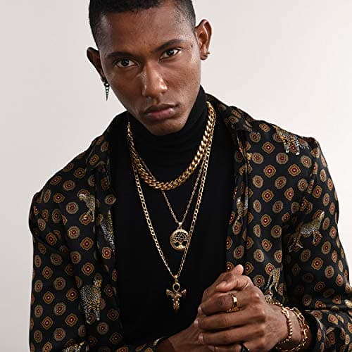 Figaro Chain Necklace - 3mm-9mm Stainless Steel, 18K Gold Plated, 16"-30"