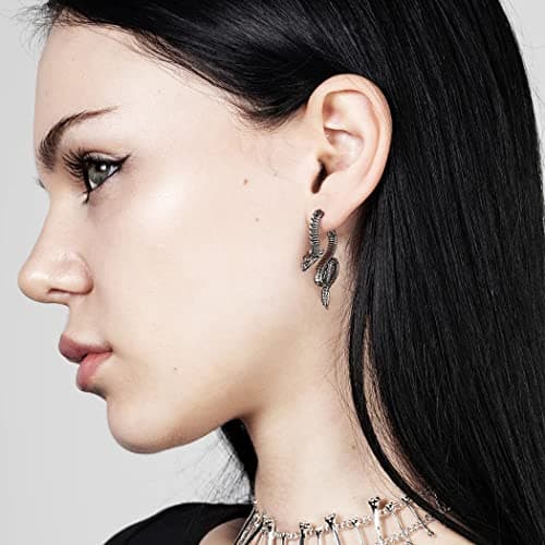 HZMAN Retro Dragon Earrings Stainless Steel Gothic Punk Dragon Head Stud Earring Party Jewelry Gift for Men Women