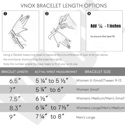 VNOX 5-7 Pcs Men Women Stainless Steel Curb Width Chain Bracelet Set 6.5-9 Inches