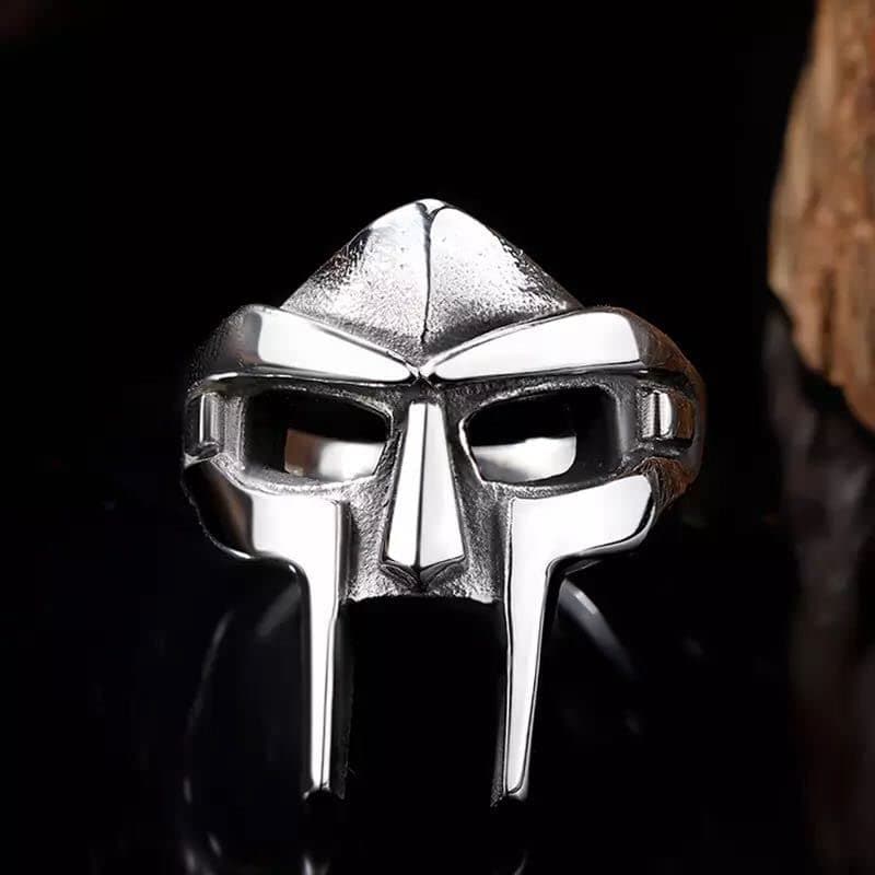 Men's Vintage Stainless Steel Doom Mask Ring Gothic Punk Accessories