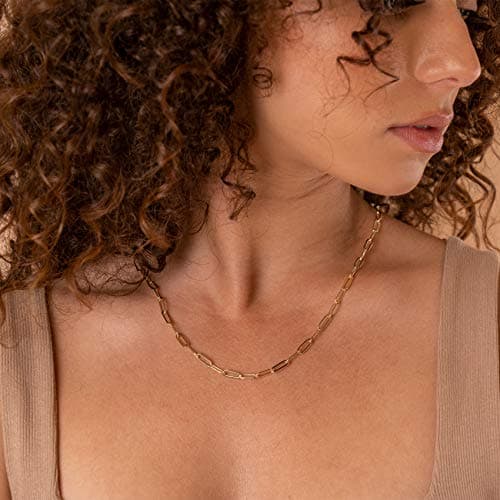Pavoi 14K Gold Plated Curb Necklace with Beads and Chains