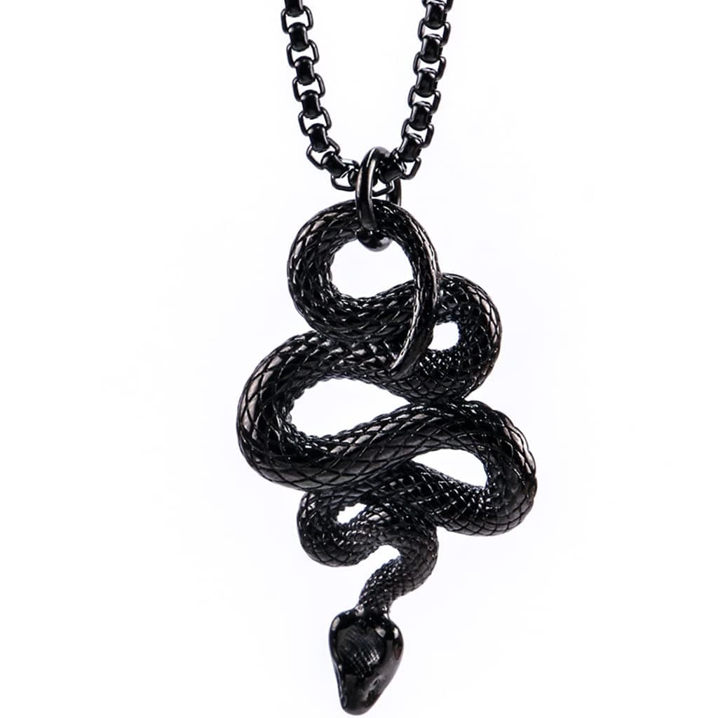 Jude Jewelers Retro Vintage Stainless Steel Snake Pendant Necklace