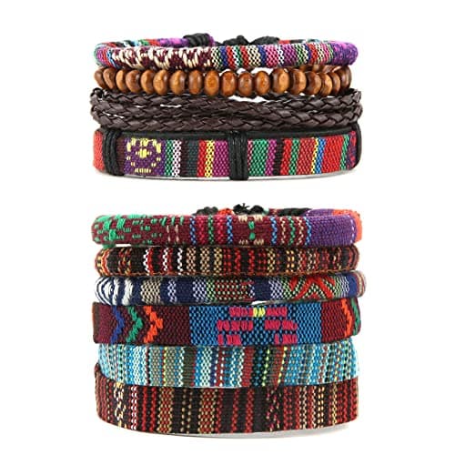 HZMAN Mix 6 Ethnic Bracelets for Men and Women