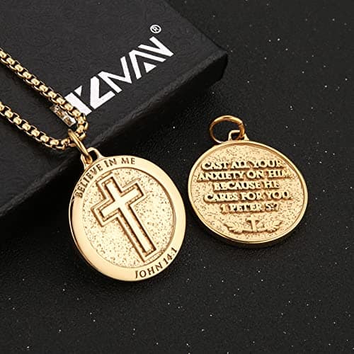Bible Verse Necklace for Men and Women: Stainless Steel Pendant Gift