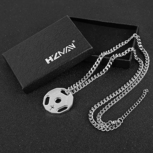 Men's Stainless Steel Dumbbell Pendant Necklace