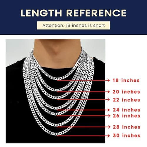 Men's Stainless Steel Cuban Link Chain Necklace, Silver/Black/Gold Plated, 4/6/9mm, 18-30 inches, Gift Jewelry