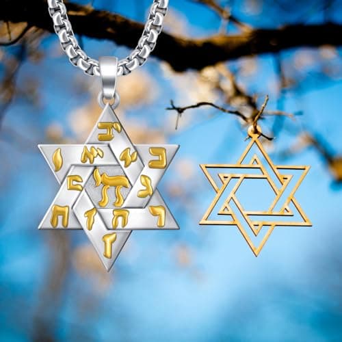 Cujiesp Sterling Silver Star of David Pendant, Jewish Jewelry for Men and Women