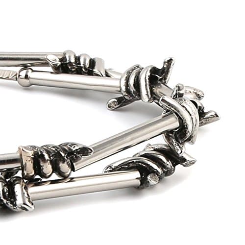 Barbed Wire Necklace for Men, Punk Gothic Style
