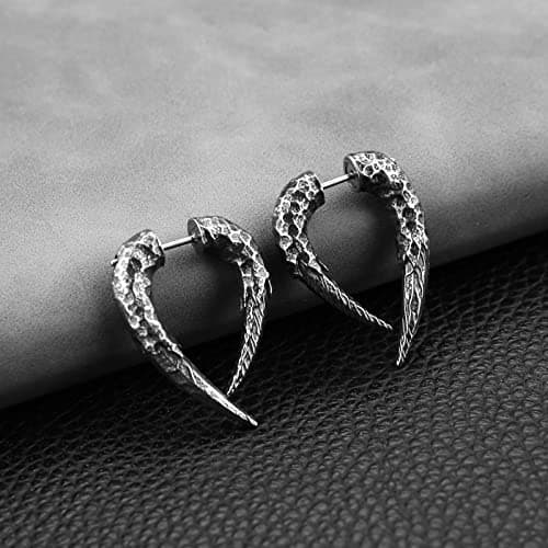 HZMAN Antelope Horn Earrings for Men and Women