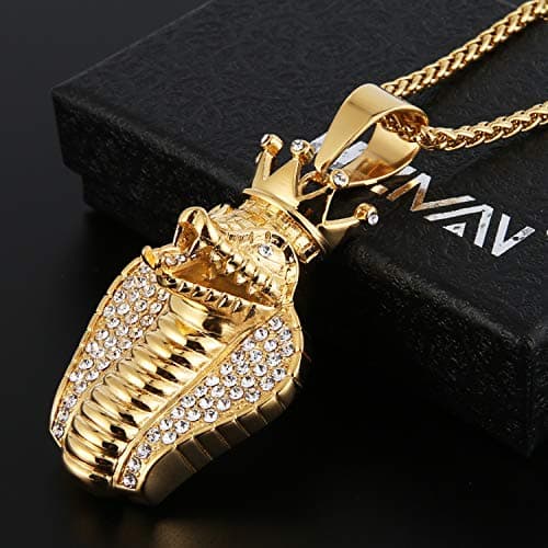 HZMAN Egypt Cobra King Pendant Necklace Hip Hop Chain