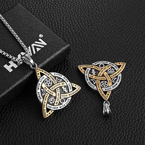 Triple Goddess Triquetra Necklace Triple Knot Pendant