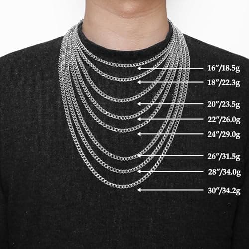 Stainless Steel Men's Gold Chain Hip Hop Necklace