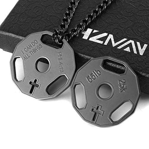 Stainless Steel Dumbbell Barbell Pendant Necklace