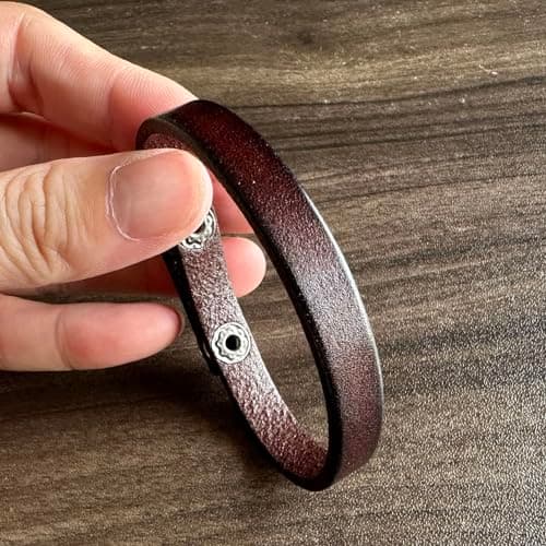 Pitmmord Punk Rock Thin Faux Leather Wristband Adjustable Arm Cuff