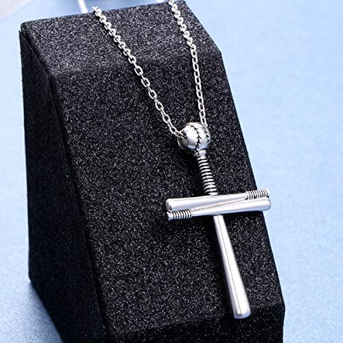 Men's Sterling Silver Cross Pendant Necklace - 24 Inch Chain