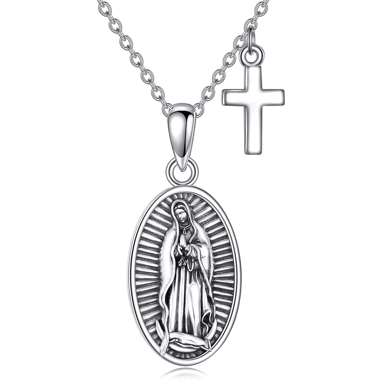 YONFQE Celtic Knot Sterling Silver Abalone Cross Pendant Jewelry for Women