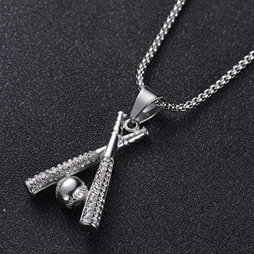 Stainless Steel Baseball Pendant Necklace for Lovers and Fans