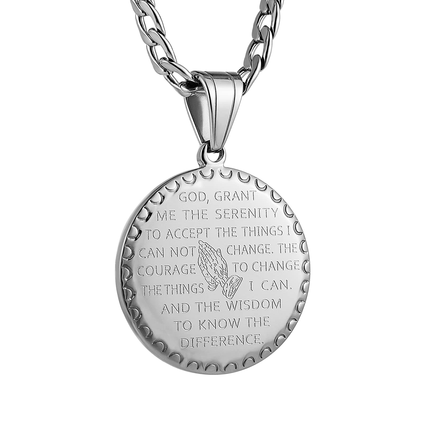 Christian Prayer Necklace Stainless Steel Pendant