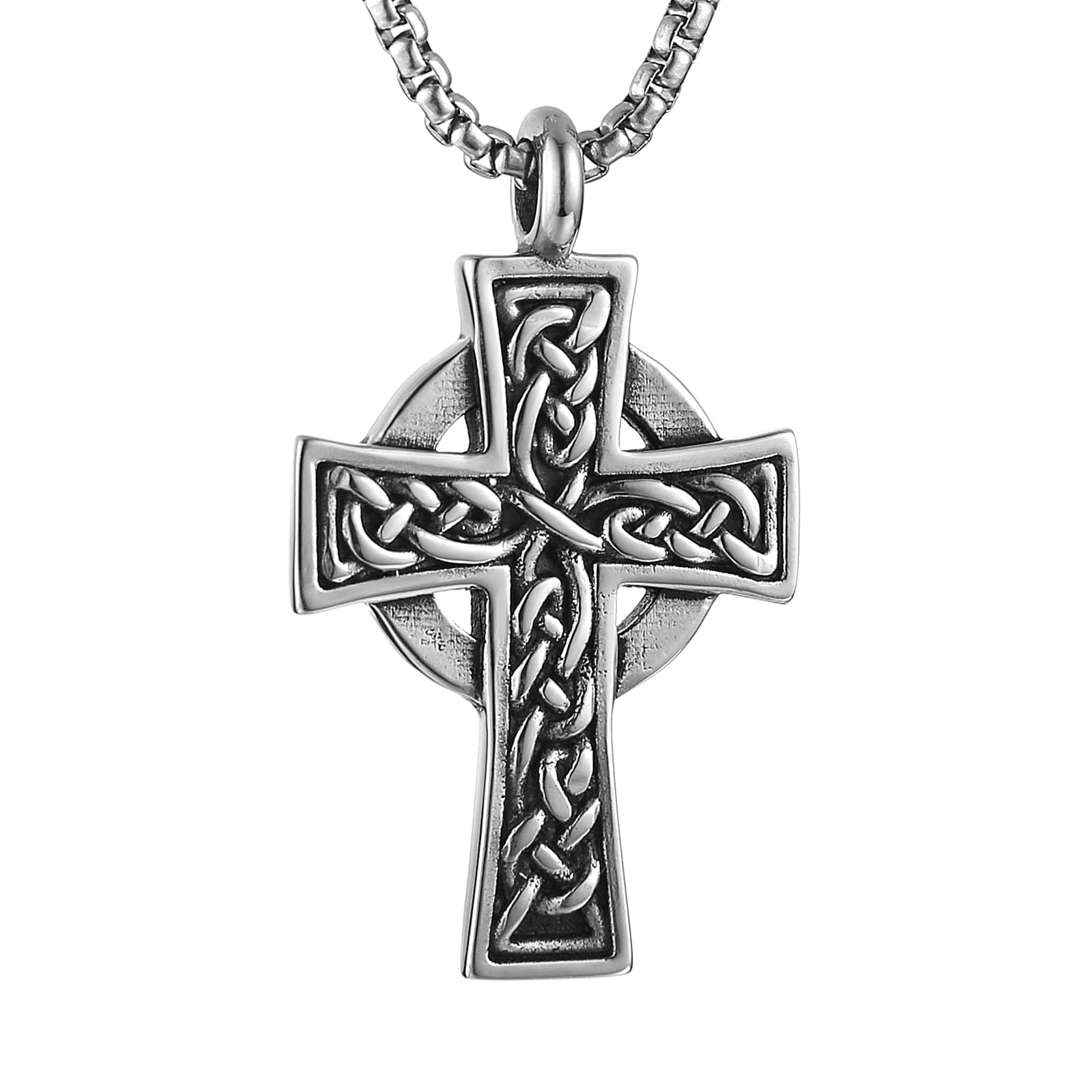 Stainless Steel Celtic Cross Necklace for Men and Women