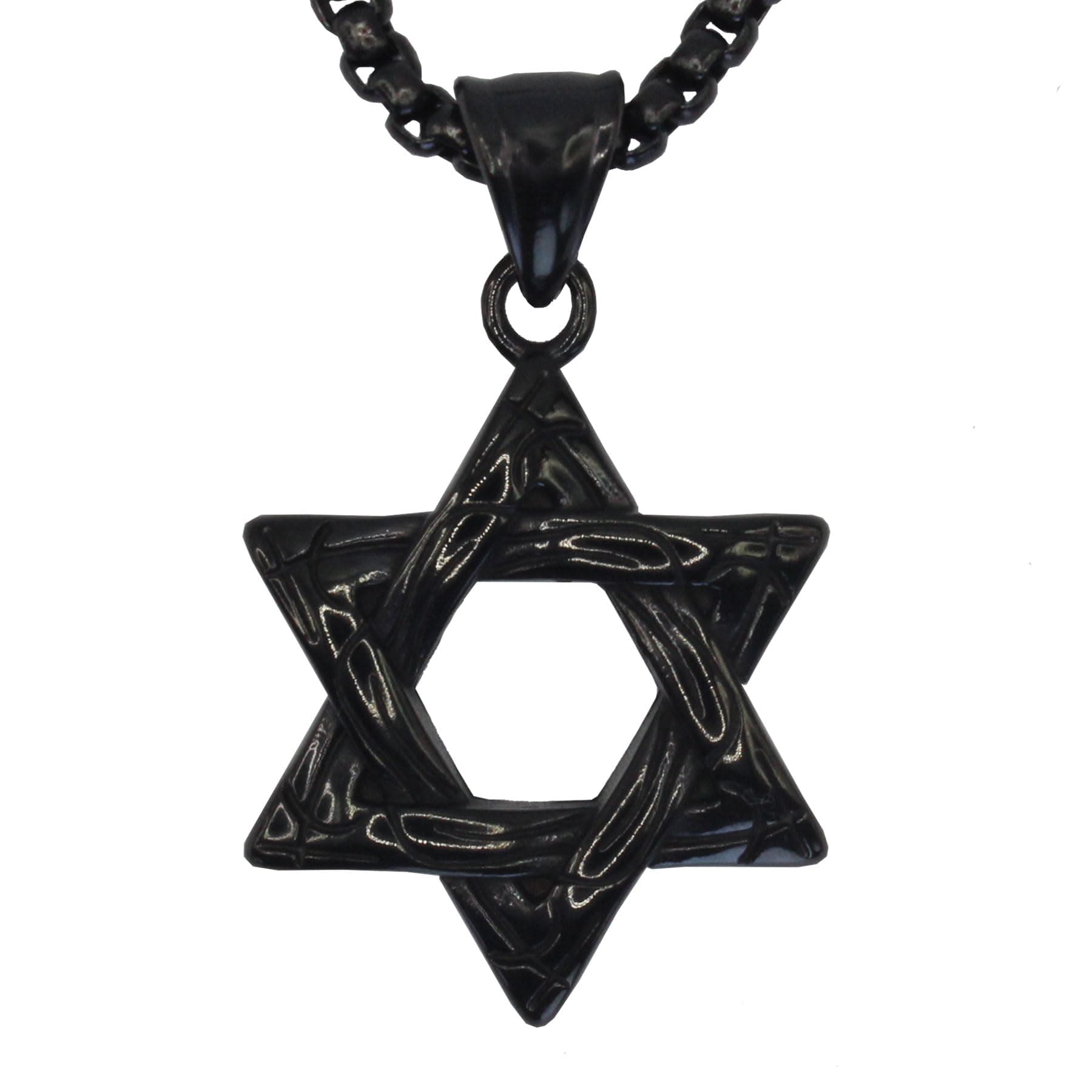 Men's Stainless Steel Star of David Pendant Necklace