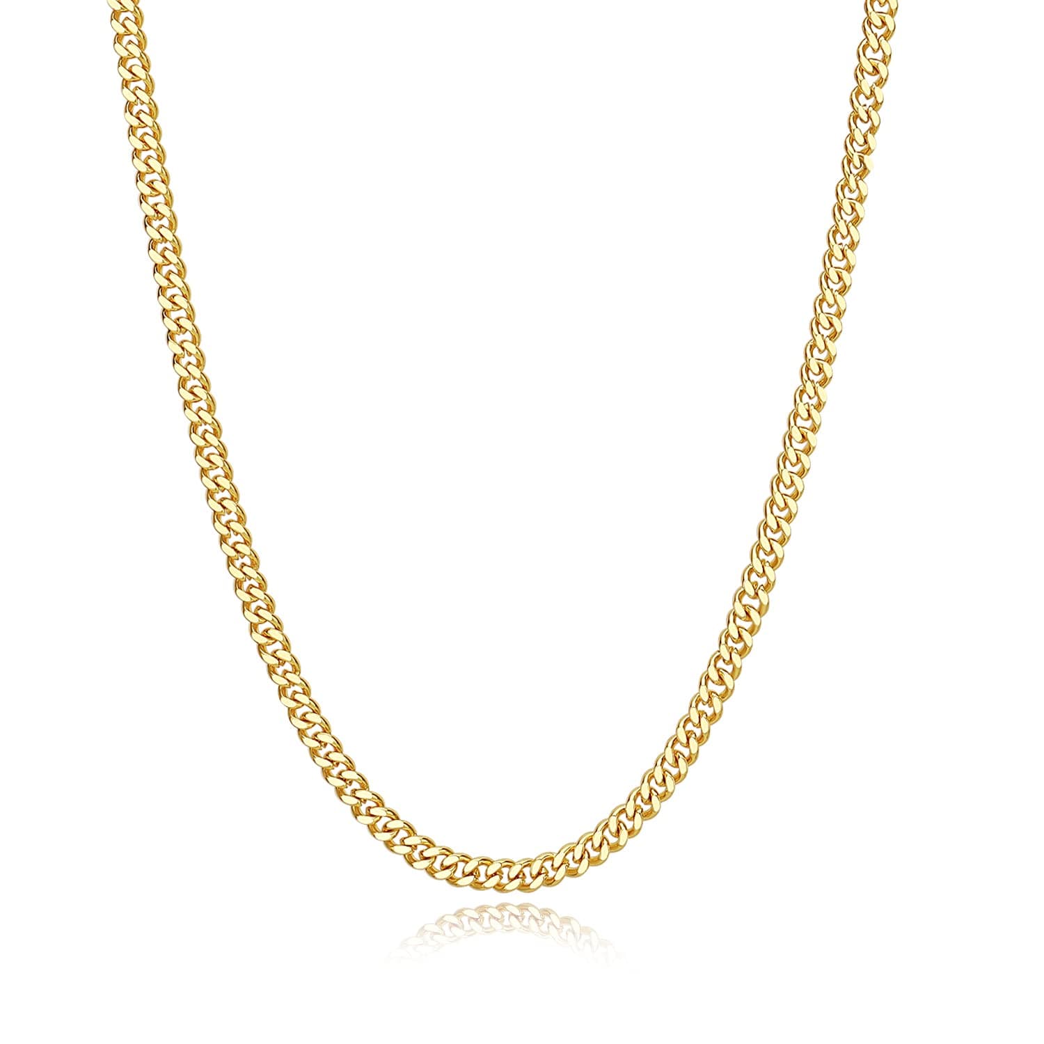 Stainless Steel Cuban Link Chain for Men & Women - Silver/Black/14K Gold Plated - 18/20/22/24/30 Inch
