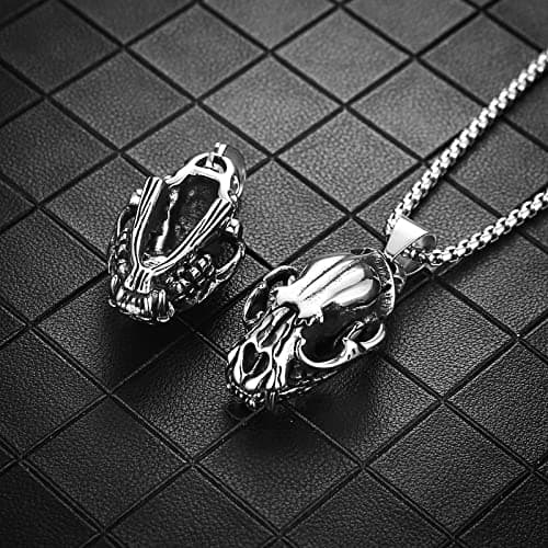 HZMAN Men's Gothic Stainless Steel Punk Pendant Necklace