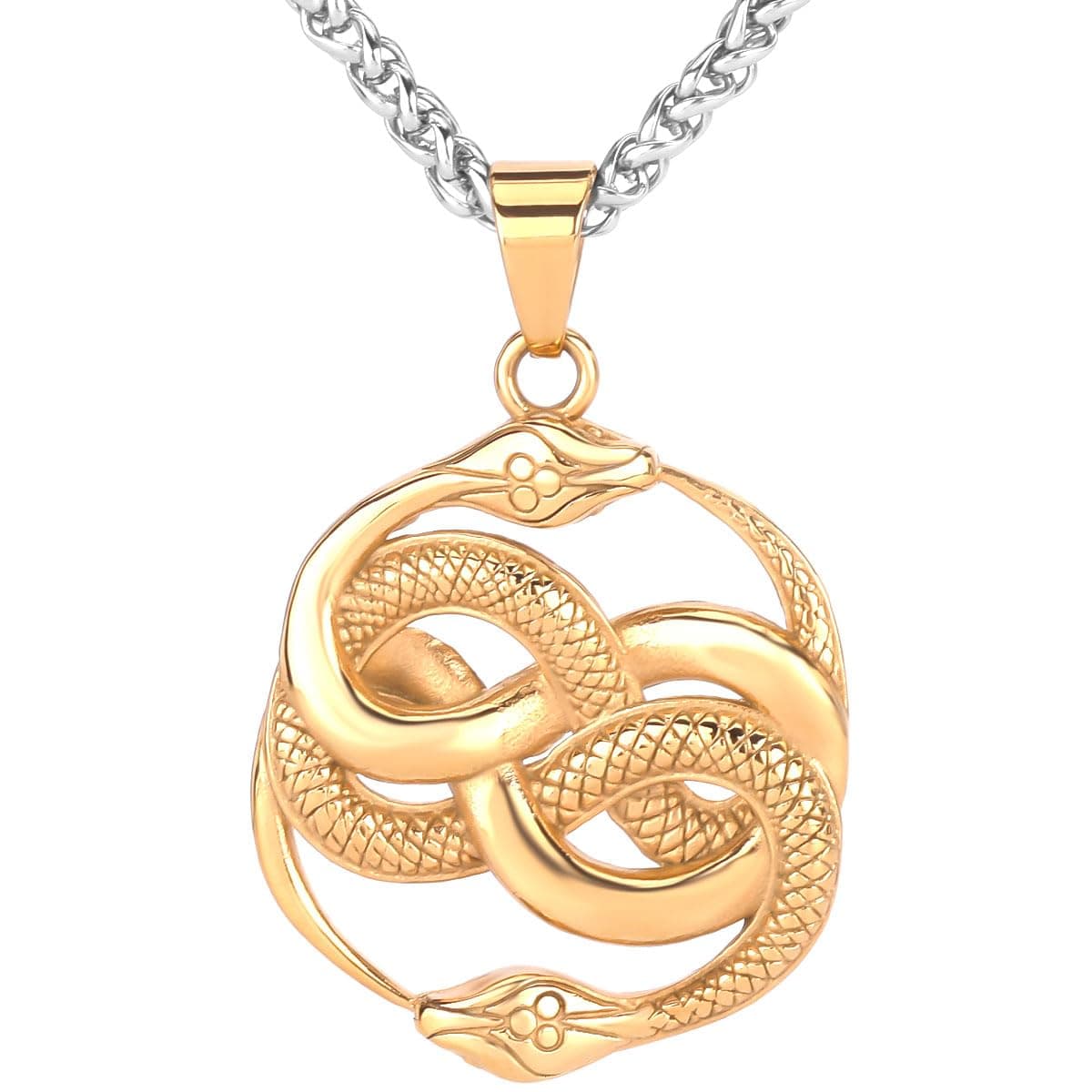 LOBON Fashion Snake Necklace - Gothic Stainless Steel Jewelry for Men & Women