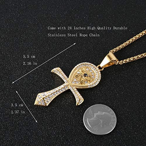 HZMAN CZ Eye of Horus Protection Pendant Necklace