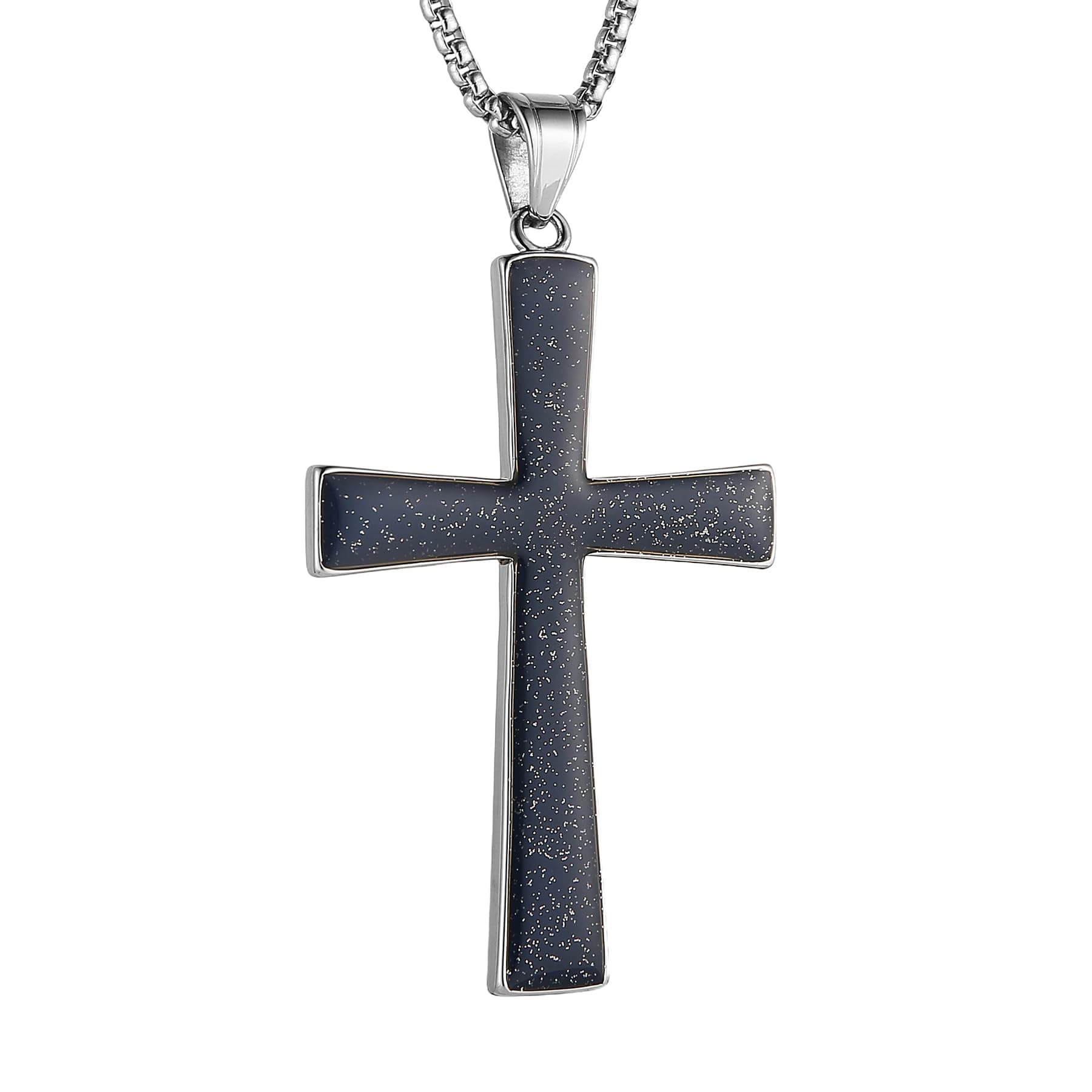 HZMAN High Polished Stainless Steel Cross Pendant Necklace for All
