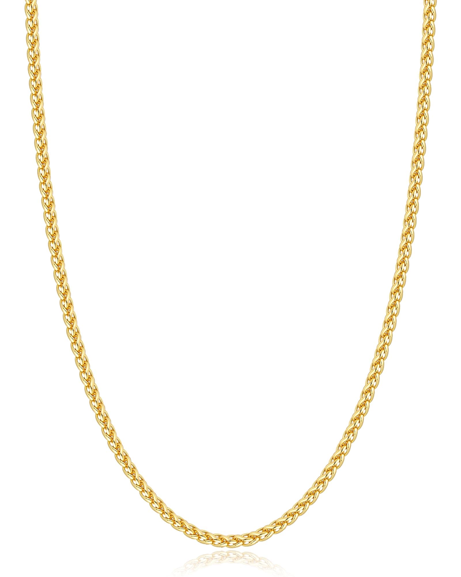 Jewlpire Italian Silver & 14k Gold Chain Necklace for Men, 2.5mm-3mm Chains