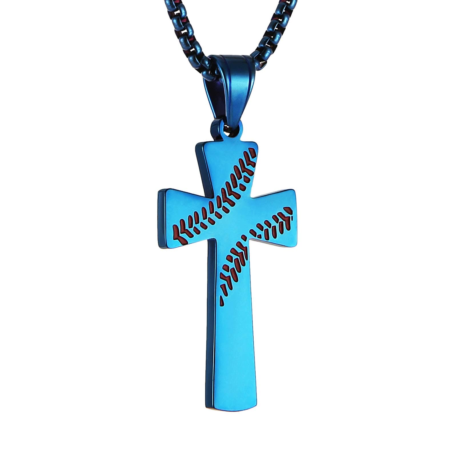 HZMAN To My Son Baseball Cross Necklace with "I CAN DO ALL THINGS" Bible Verse