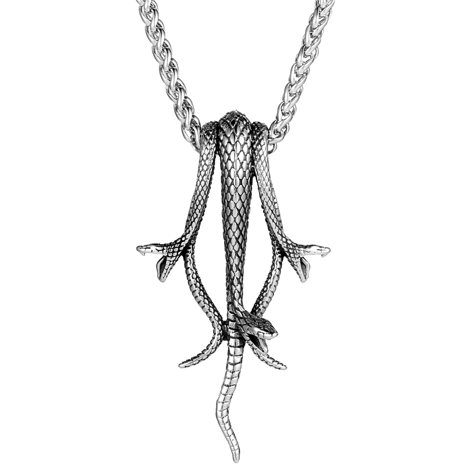 Awinrel Snakes Mamba Surgical Steel Pendant Necklace for All Gender