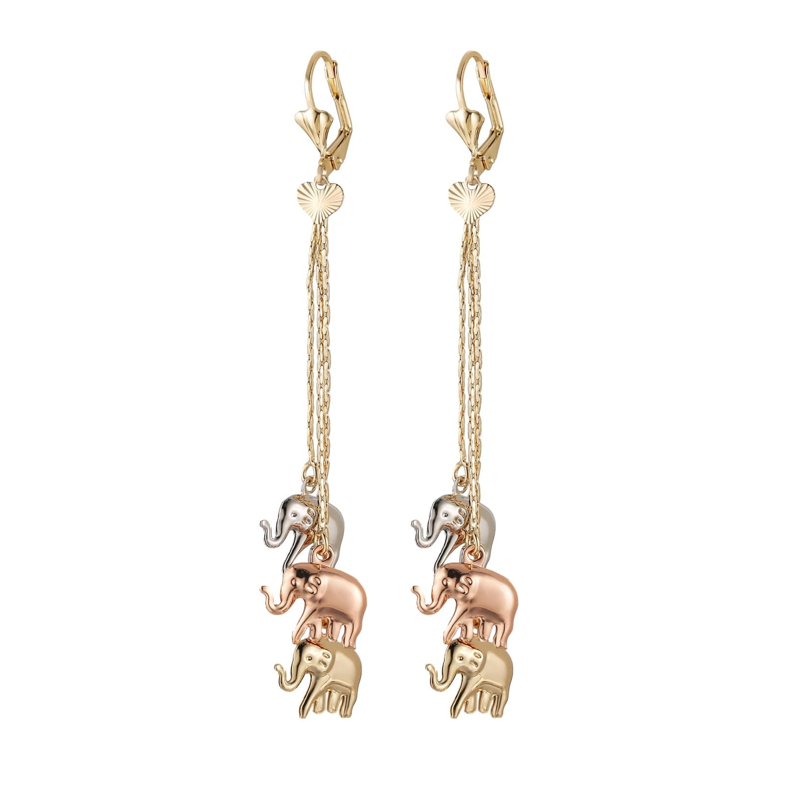 Elephant Dangle Drop Earrings for Women and Girls