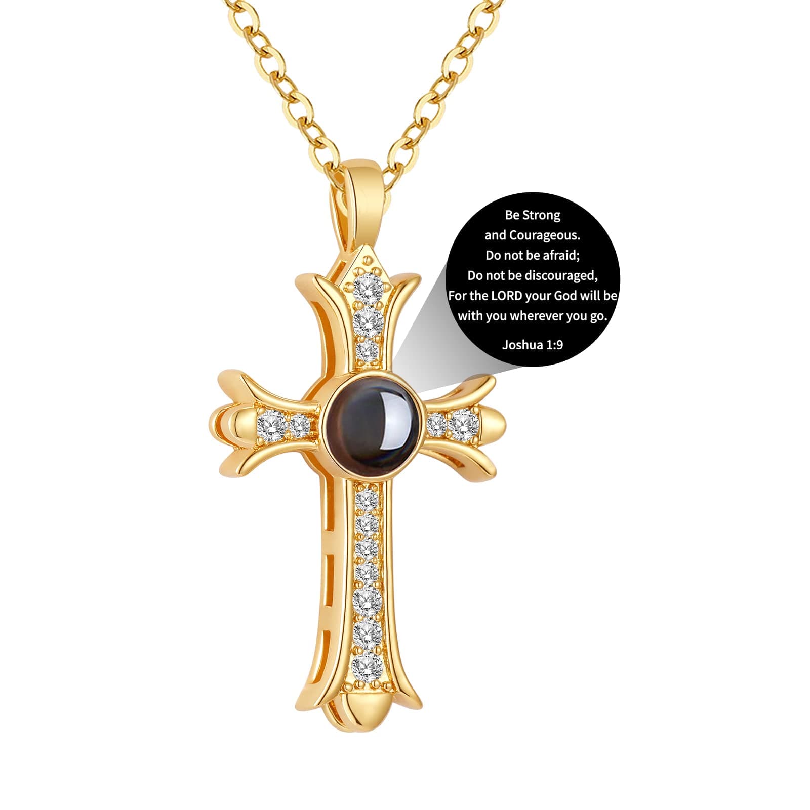 Apsvo Gold/Silver Cross Pendant Bible Verse Necklace for Women Christian Jewelry