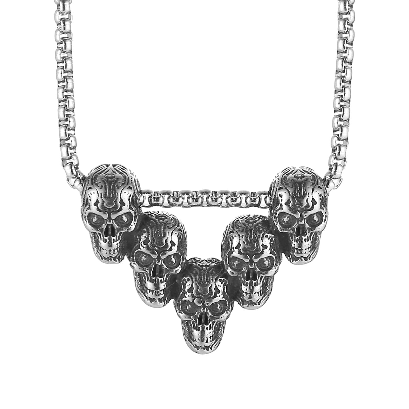 Men's Stainless Steel Gothic Punk Skull Head Necklace – HZMAN Jewelry Gift