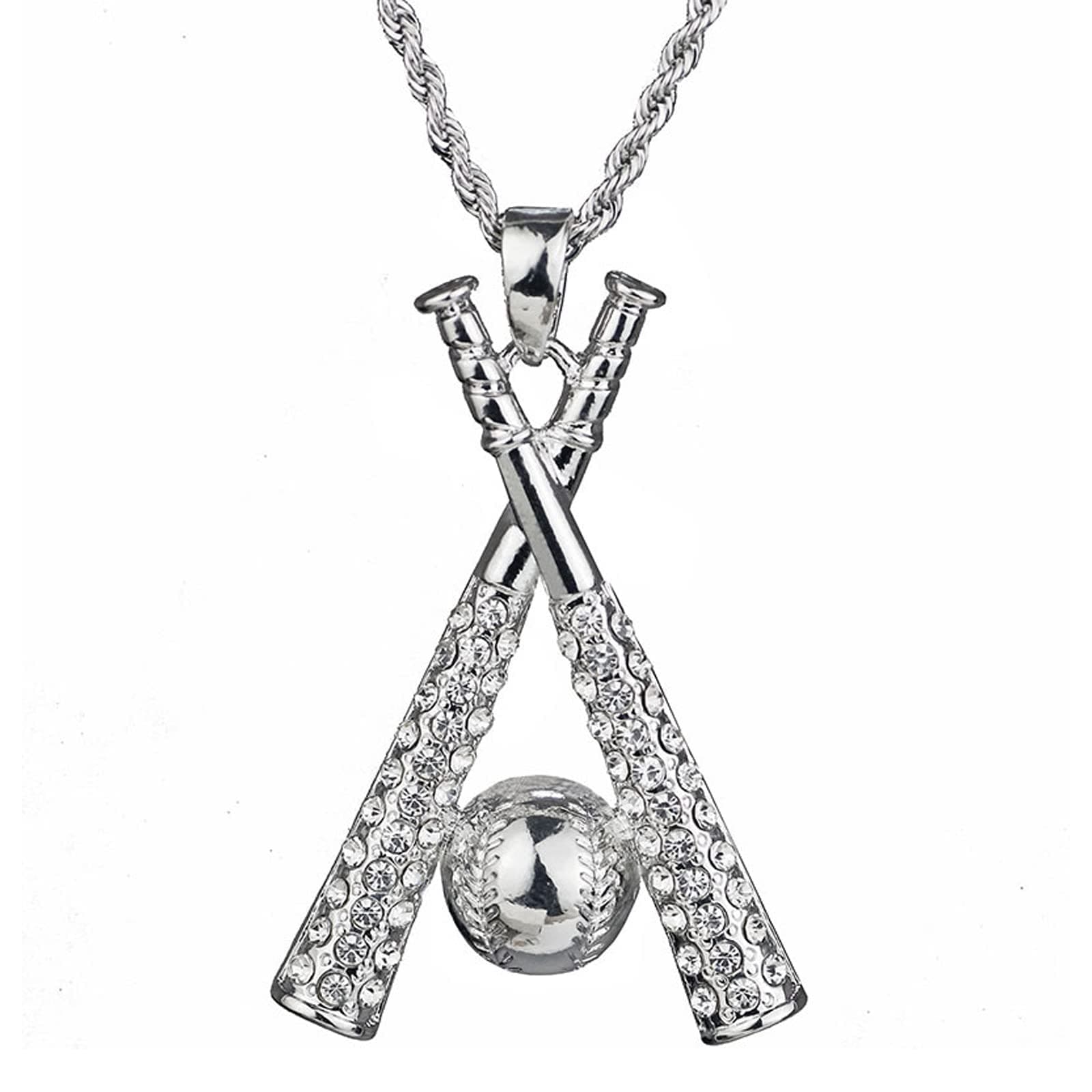 Stainless Steel Baseball Necklace for Men and Women