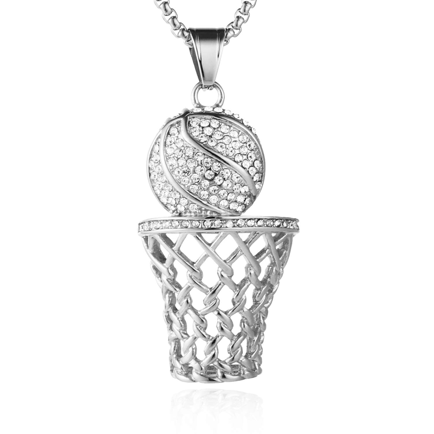 Basketball Hoop Necklace Stainless Steel Gold Plated Jewelry Gift