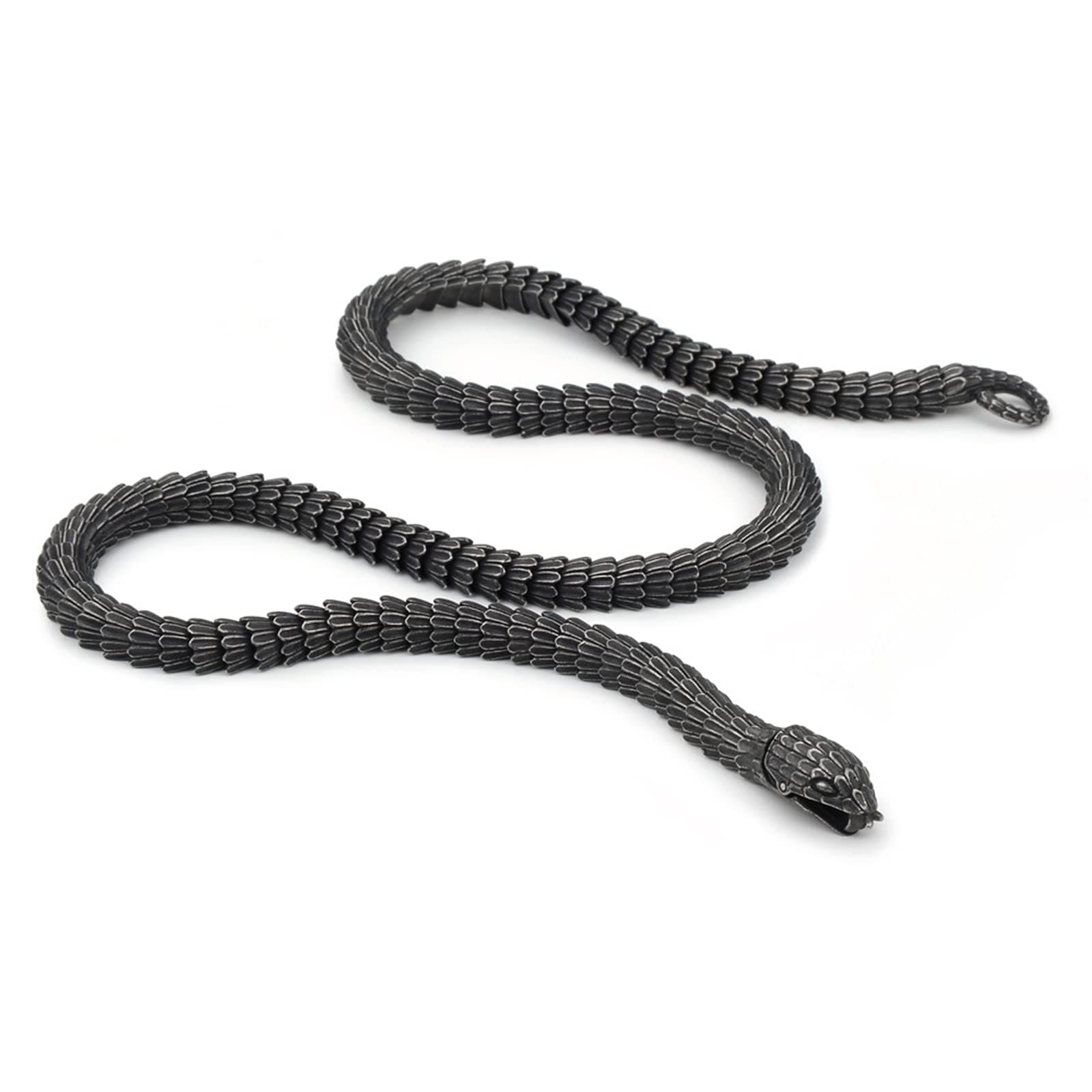 Men's Stainless Steel Vintage Jormungandr Snake Necklace