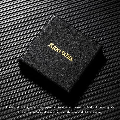 King Will Men's 7/8mm One Lord Magic Power Gold/Black/Silver Polished Comfort Fit Wedding Band Size 5-15