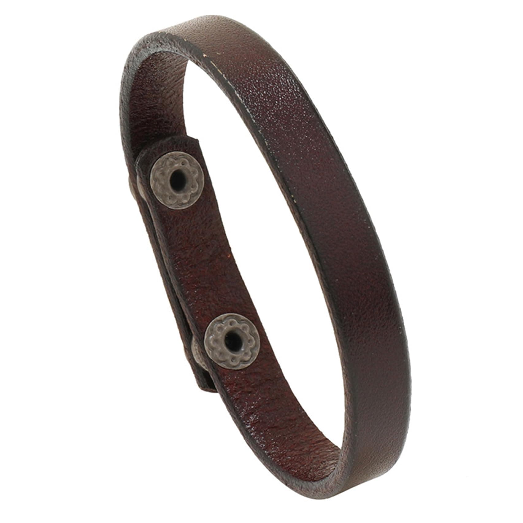 Pitmmord Punk Rock Thin Faux Leather Wristband Adjustable Arm Cuff