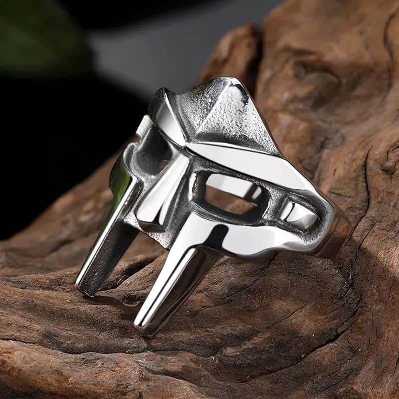 Men's Vintage Stainless Steel Doom Mask Ring Gothic Punk Accessories
