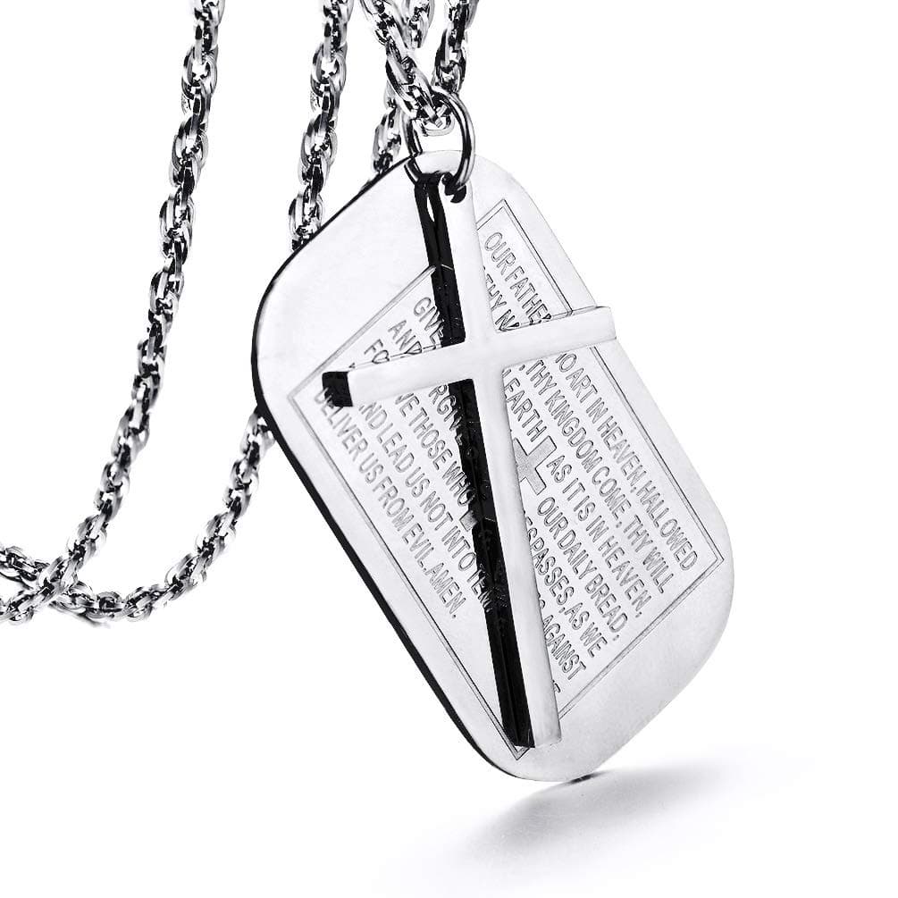 PROSTEEL Stainless Steel Cross Jewelry Dog Tags Pendant