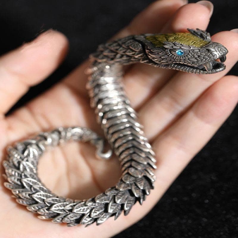Vintage Zhubobo Men's Punk Dragon Snake Bracelet Hiphop Fashion Jewelry