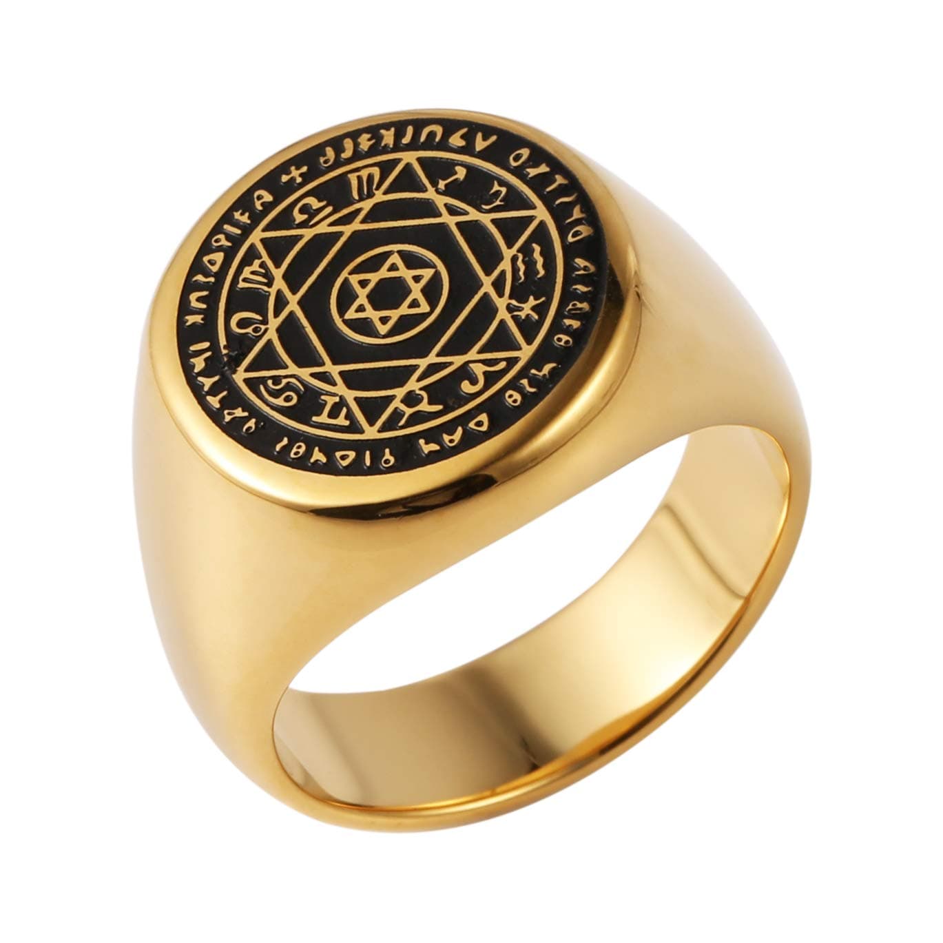 HZMAN Solomon Six-Pointed Star 12 Constellation Rings for Men & Women