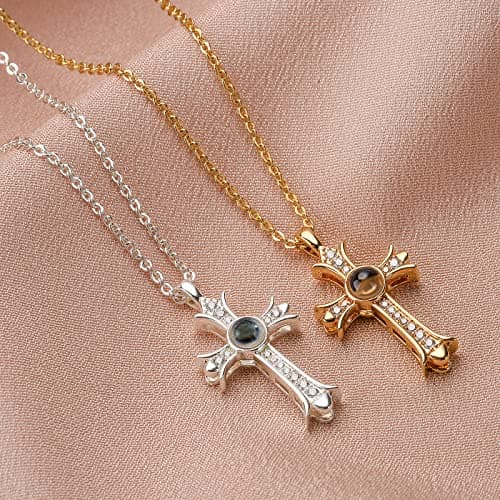 Apsvo Gold/Silver Cross Pendant Bible Verse Necklace for Women Christian Jewelry
