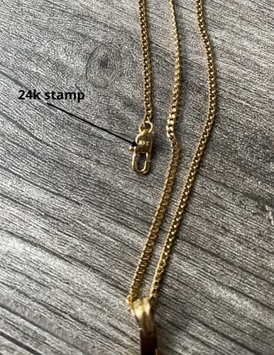 Dubai 24K Gold Cross Necklace for Men and Women, Thin Miami Cuban Link Pendant