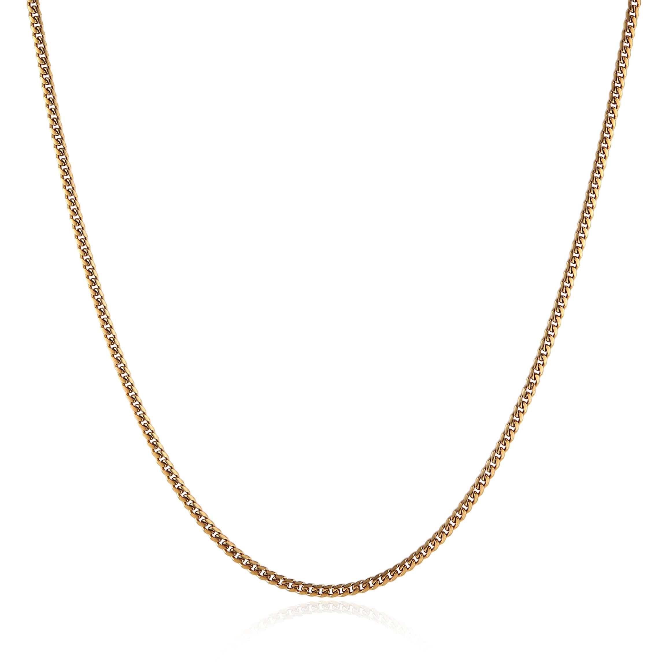 HZMAN Men's Gold & Silver Chain Necklace 16-30 Inch Diamond Cut