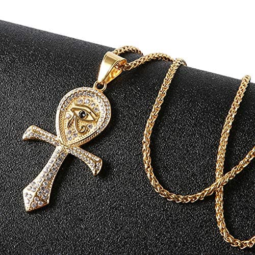 HZMAN CZ Eye of Horus Protection Pendant Necklace