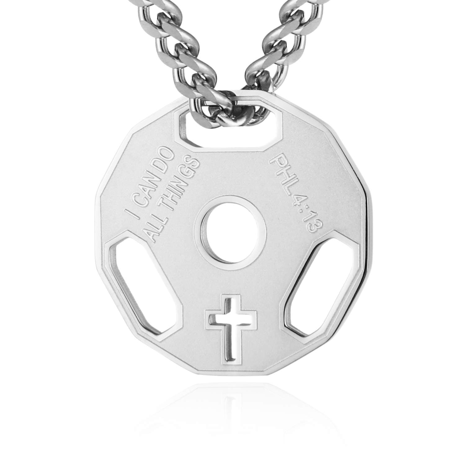 Men's Stainless Steel Dumbbell Pendant Necklace
