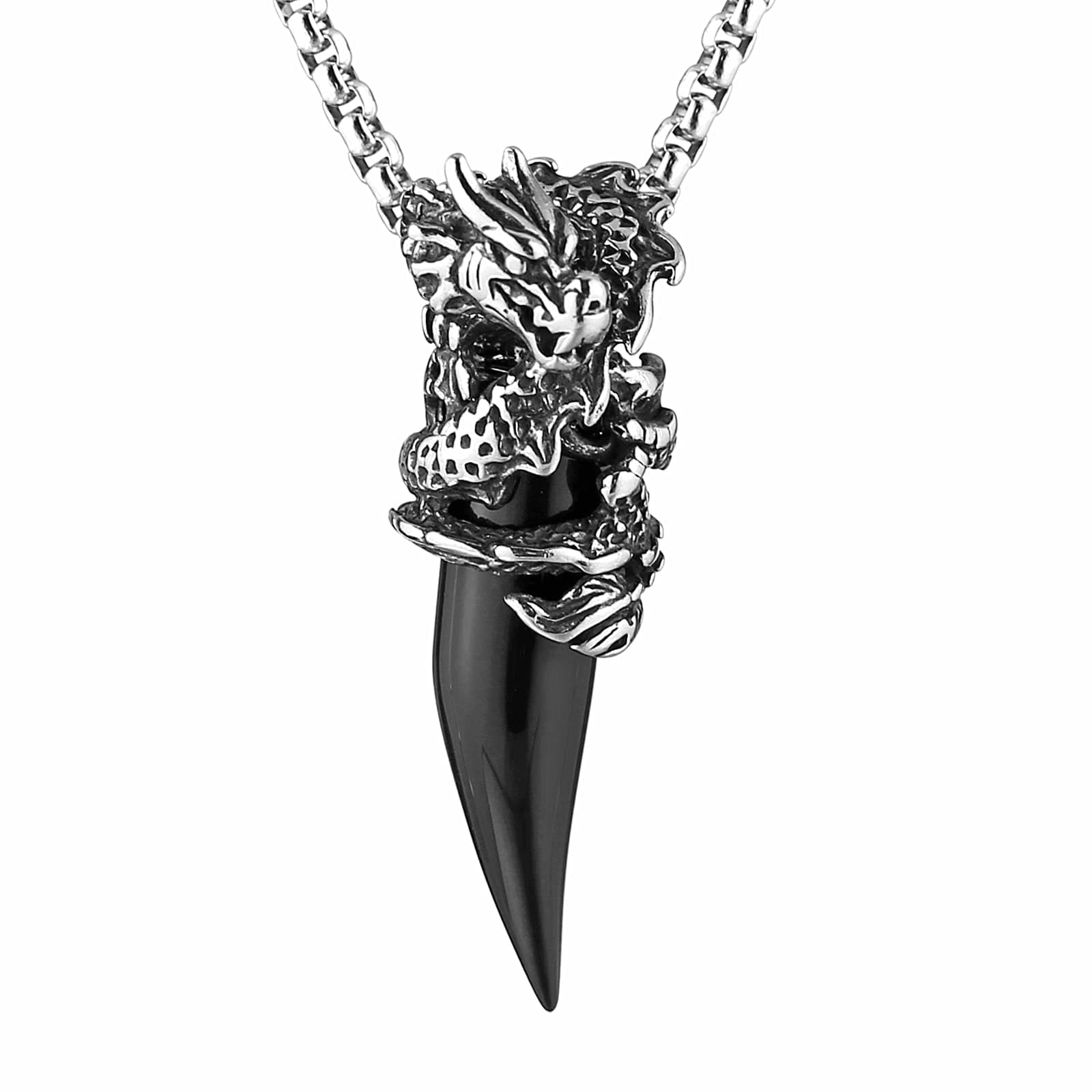 HZMAN Gothic Punk Dragon Stainless Steel Pendant Jewelry